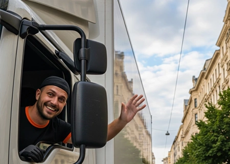Auslandsumzug: Möbelpacker in LKW